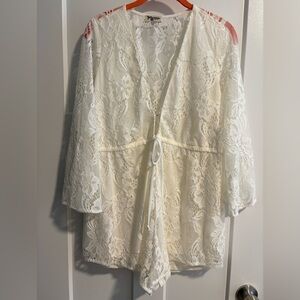 Show Me Your MuMu Lace Robe Romper